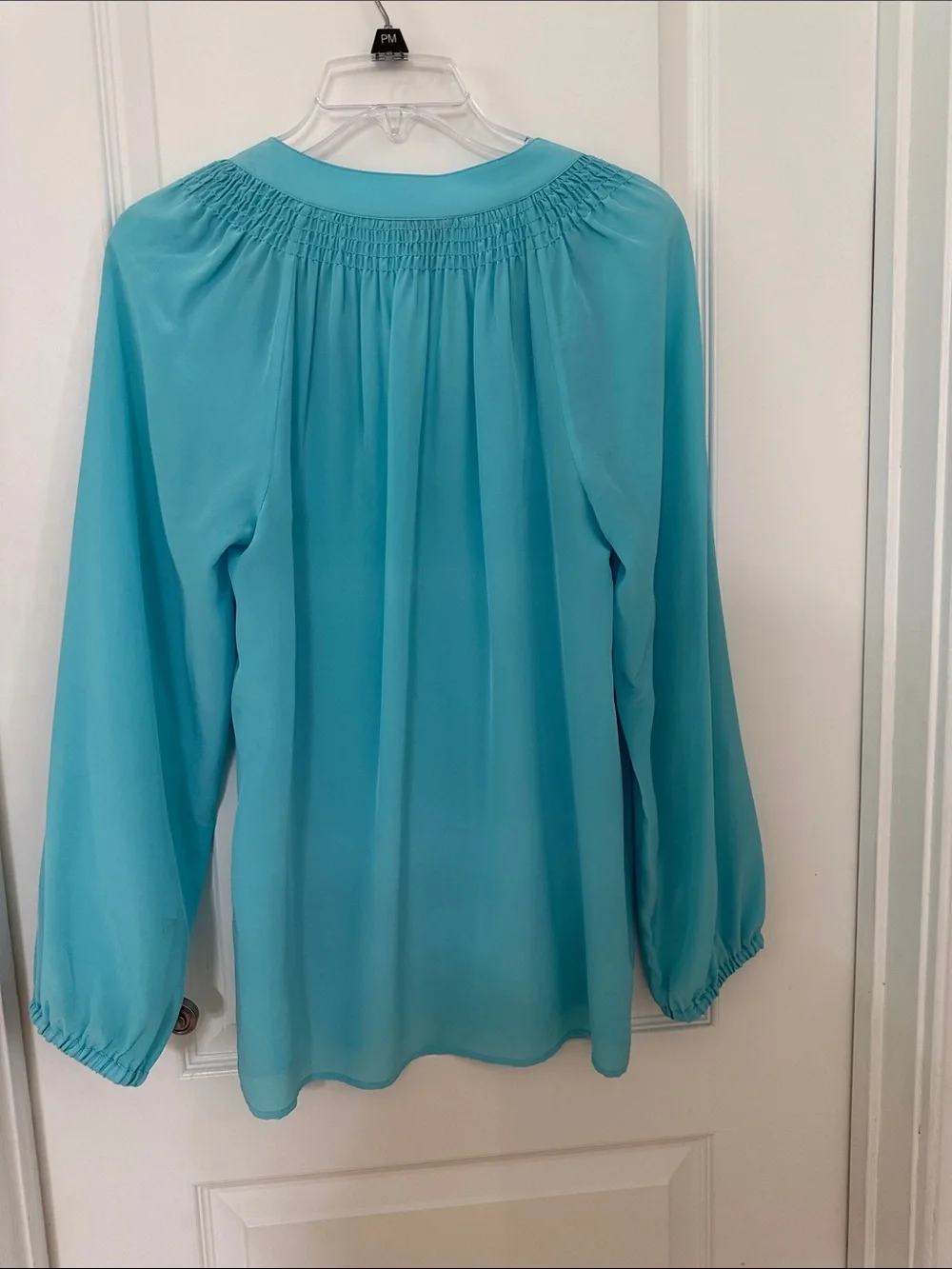 Lilly Pulitzer Turquoise Long-Sleeve Blouse medium - Picture 6 of 6